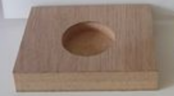 10cm square Oak Veneer T Light Holder with slot.
