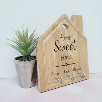 Home Sweet Home House Shaped Board Key Hanger