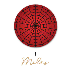 printed spiders web circle and name