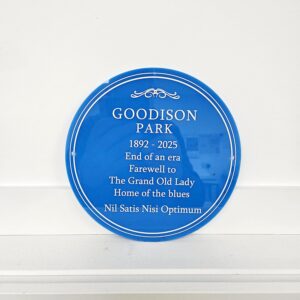 3mm Acrylic Everton Commemorative Plaque