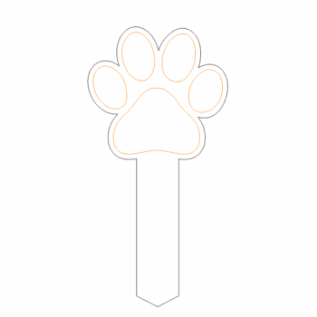 3mm Acrylic Engraved Paw On Stake Shape