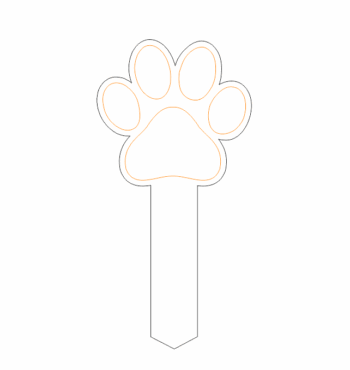 3mm Acrylic Engraved Paw On Stake Shape